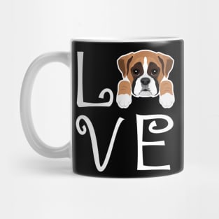 LOVE Boxer Dog Face Funny Mug